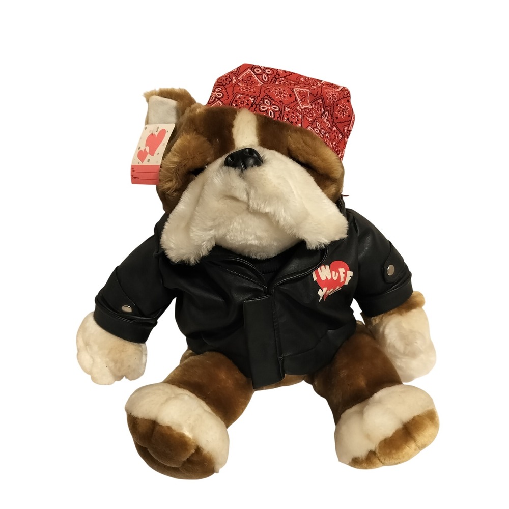 Dan Dee Goodtime Gang Biker Bulldog Plush "I Wuff You" V564078AA06 NWT Kids Gift